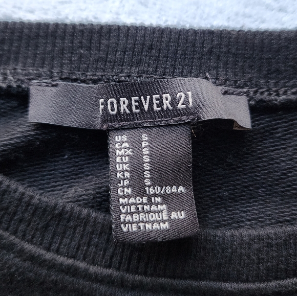 Forever 21 Black Sheer Polka Dot Long Sleeve Crop Top Size Small Y2k - Picture 3 of 3